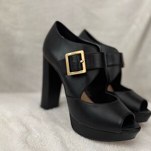 Michael Kors Black Leather Platform Heels
